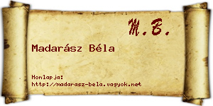 Madarász Béla névjegykártya
