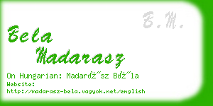 bela madarasz business card
